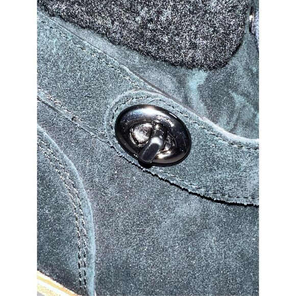 Coach Winter Wegde Black Suede Lace Up Bootie 7 KENNA - Picture 10 of 10